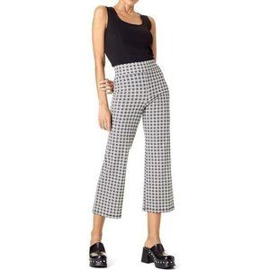 HUE  U23689 Cropped Flare Cotton Leggings Gingham